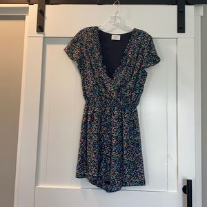 Everly Floral Romper with cap sleeve